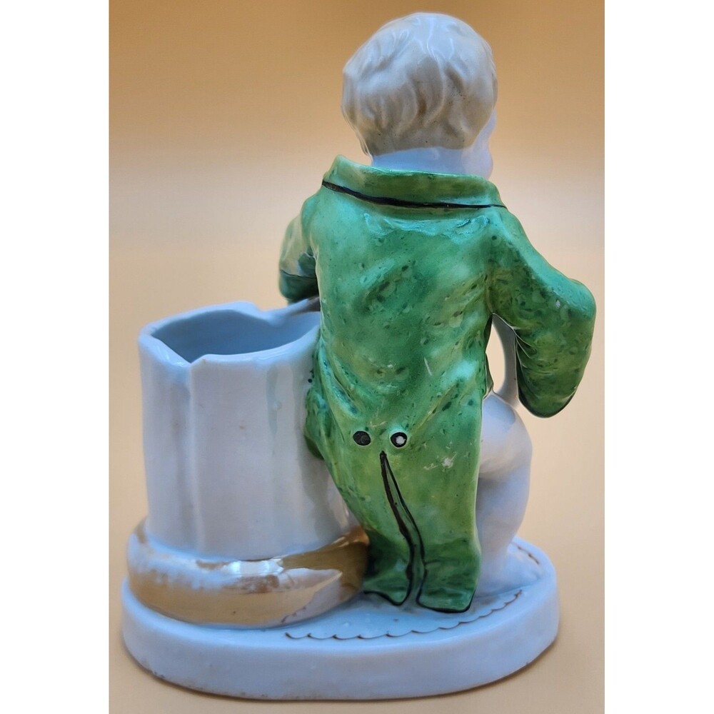 TWO Antique Porcelain Figurines ~ Wooden Match Holders ~ 1871 Written on bottom - Picture 16 of 16